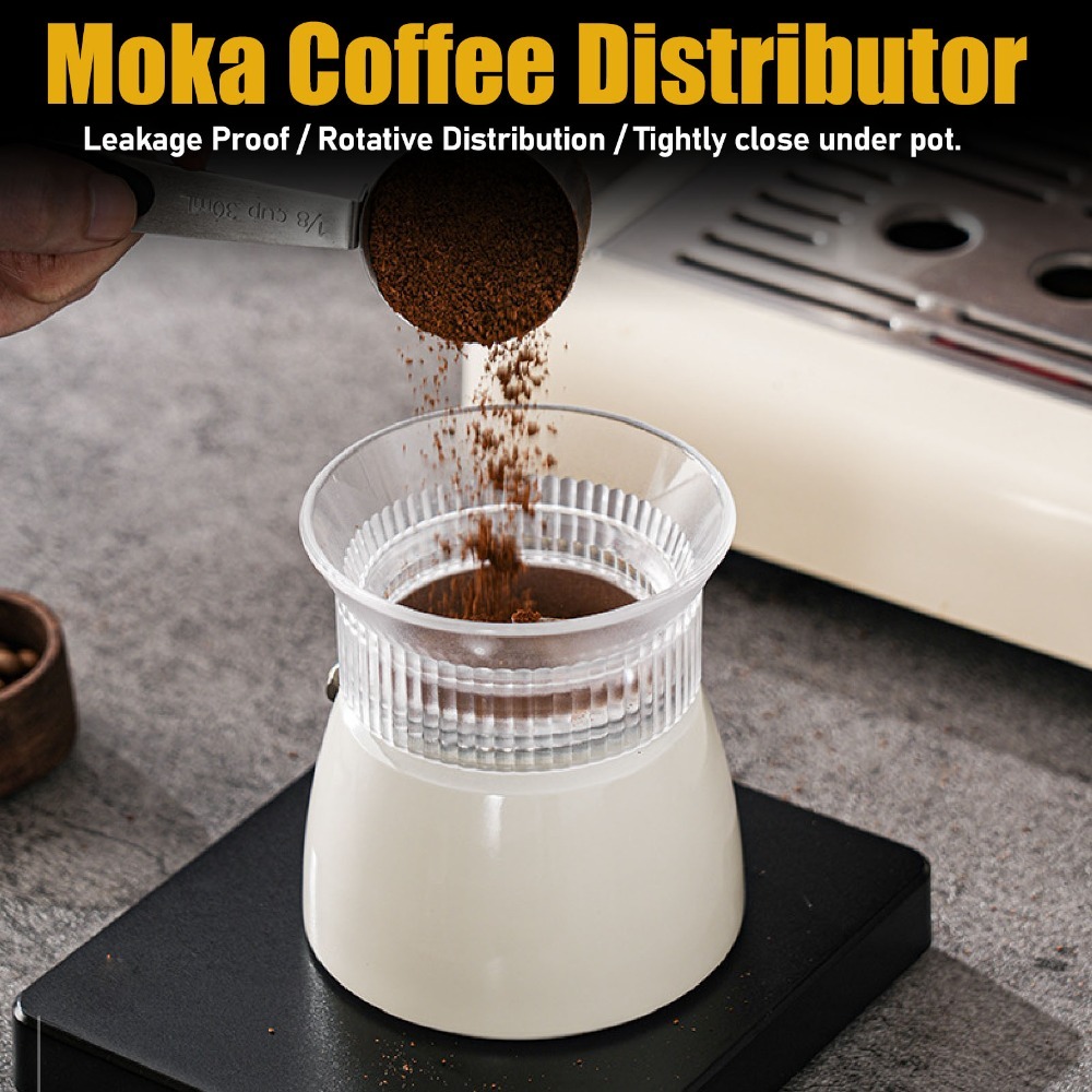 Dosing Funnel Ring - Corong Dosis Kopi Transparan/Hitam untuk Moka