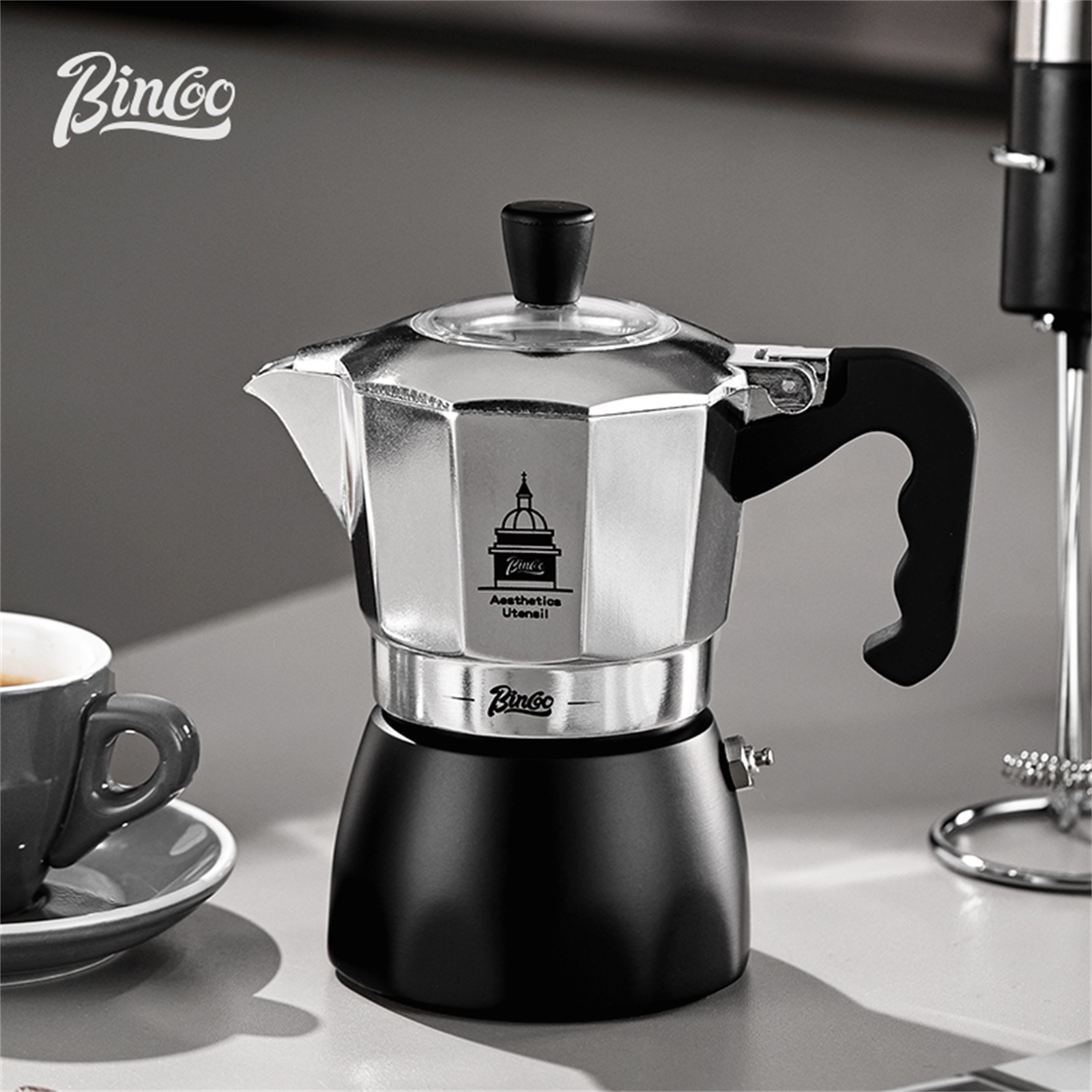 BINCOO Teko Moka Katup Ganda,  - Coffee Vending Equipment ulasan dan harga