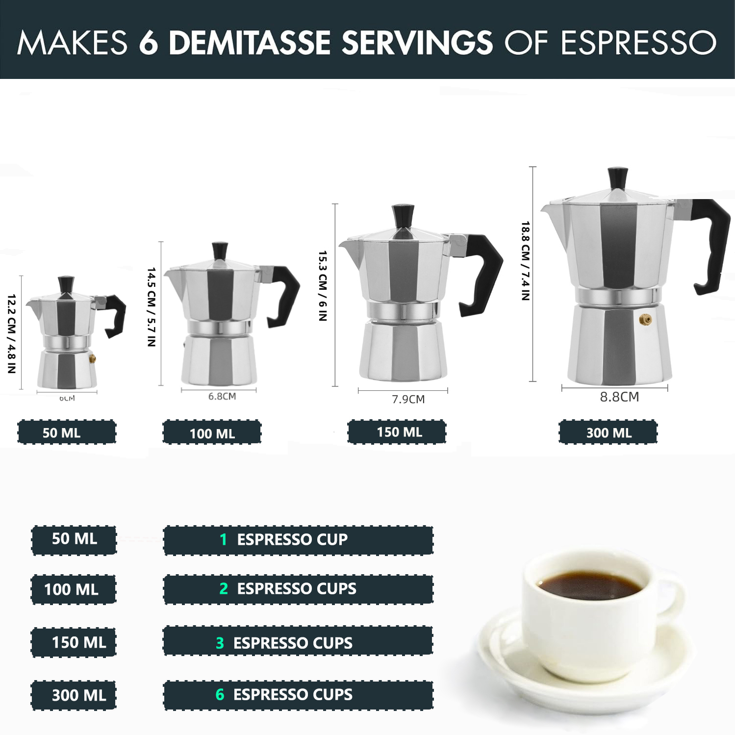 Moka Pot Aluminium Klasik 50-3 - Coffee Vending Equipment ulasan dan harga